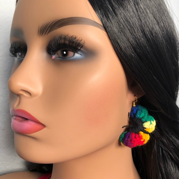 🎉Host Pick🎉Handmade Crochet Rainbow Butterfly Earrings - Picture 9 of 10